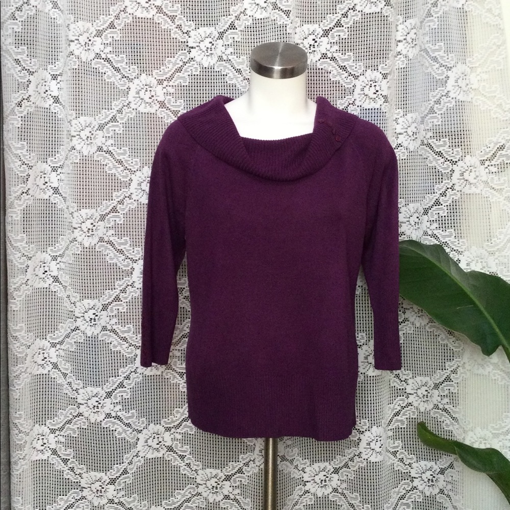 RQT Women's Purple Cowl Neck Sweater Size L